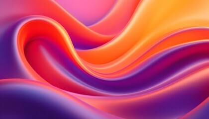 A composition of abstract liquid glass with colorful reflections rendered in dynamic 3D. 3D render of an abstract, flowing, iridescent, holographic neon curved wave in motion with a colorful backdrop