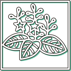 カラーシャドウ正方形ミニ花札　師走　桐　12月　桐のカス