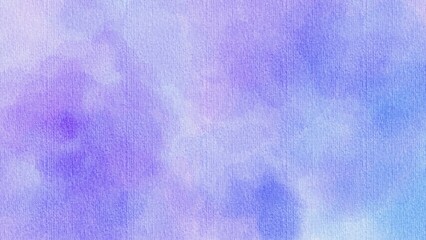 Blue purple watercolor background with paper texture. Watercolor style landscape illustration
