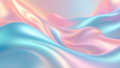 Naklejka premium Abstract 3d render. Glass ribbon on water. Holographic shape in motion. 3d crystal glass liquid wave with refraction and holographic effect isolated on a dark background