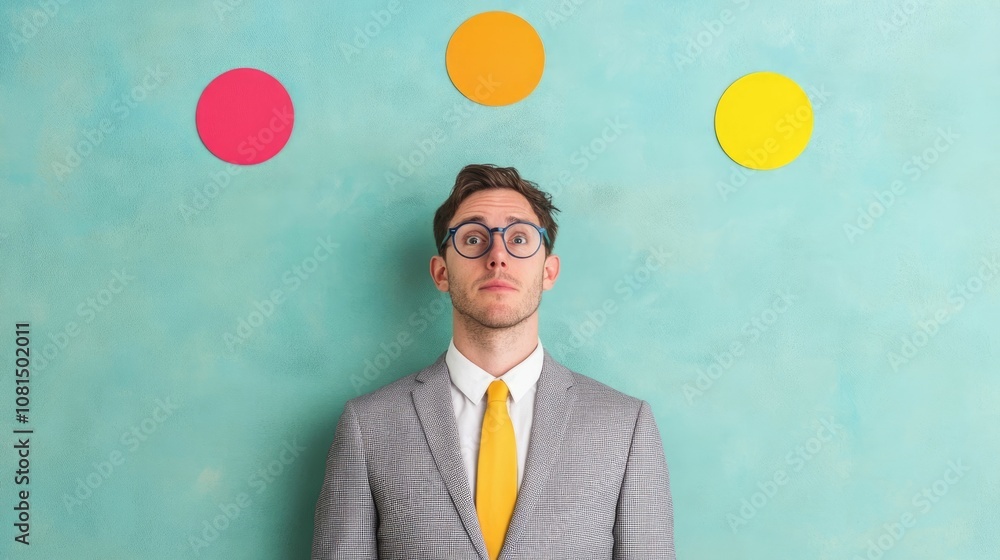 Poster resilient and determined business executive expertly juggling multiple tasks and deadlines with focu