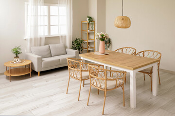 Table and chair in modern dining room