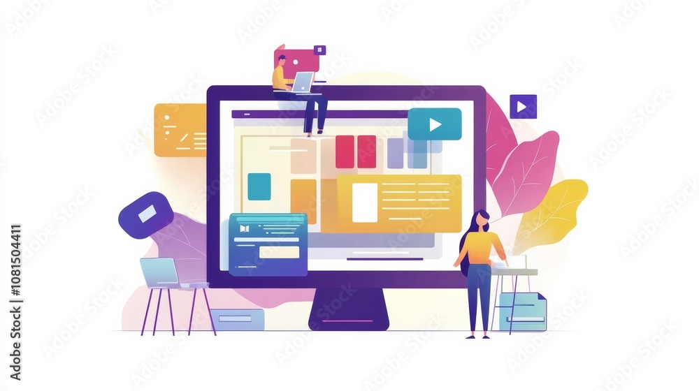 Aufkleber website designer creative planning application development draft sketch drawing template layout fram