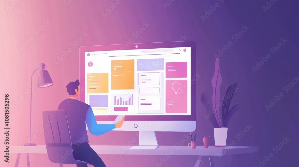 Poster website designer creative planning application development draft sketch drawing template layout fram