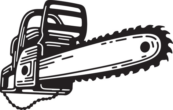 black and white chainsaw clip art preview