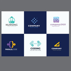 Set of Code Boost Logo designs concept vector, Rocket Code logo template icon vector