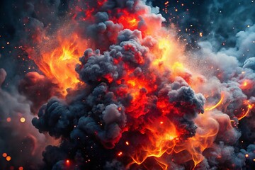 a picture of a volcano with a fire in it