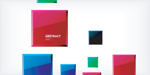 Fototapeta premium Colorful squares with reflections abstract background design. Vector Illustration For Wallpaper, Banner, Background, Card, Book Illustration, landing page