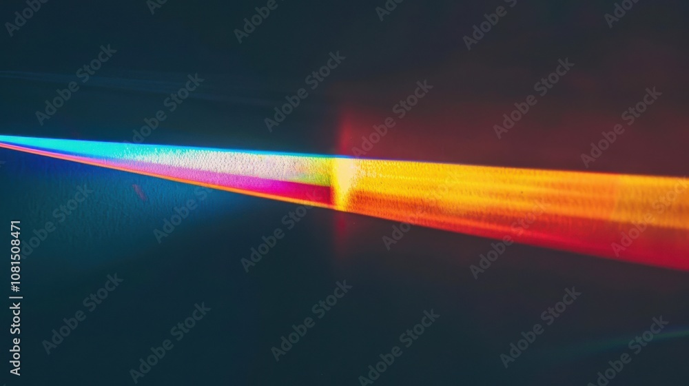 Poster a prism splitting white light into a spectrum of colors against a black background symbolizing diver