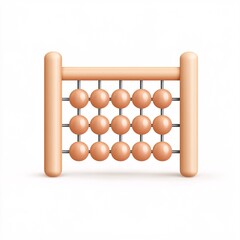 2408_016.A simple vector icon illustration depicting of wooden abacus forming  ladder, representing  financial calculation, at center for a website isolated white background