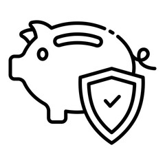 Protected piggy bank for finance Insurance icon
