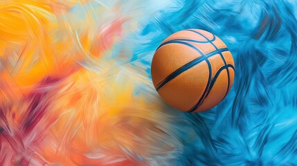 Fathers day card mockup, Abstract basketball art with vibrant colors and dynamic lines. A perfect image for sports and energy themes.