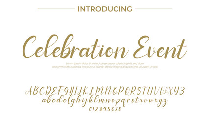 Celebration Event Font Stylish brush painted an uppercase vector letters, alphabet, typeface