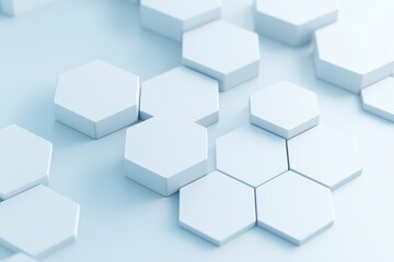Obraz premium Abstract pattern of hexagon shapes in a clean, modern design perfect for backgrounds.