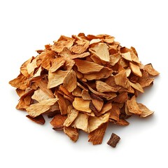 Chips for smoking meat isolated on a white background, close up