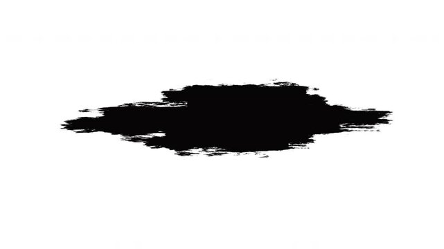 Ink black brush paint stroke stock animation on white background suitable for titles or other your text with alpha channel only 4k.