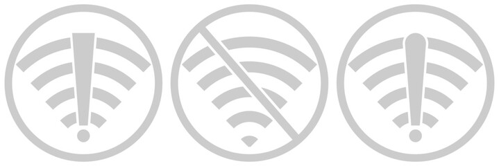  no wi-fi icon set. no signal icons . no internet connection icon . no wifi icon vector illustration eps 10.
