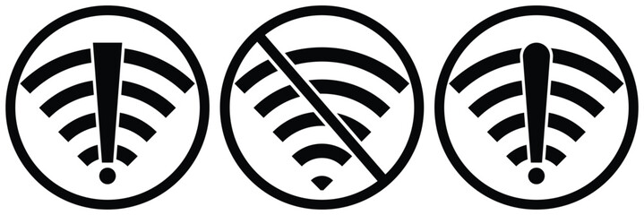  no wi-fi icon set. no signal icons . no internet connection icon . no wifi icon vector illustration eps 10.
