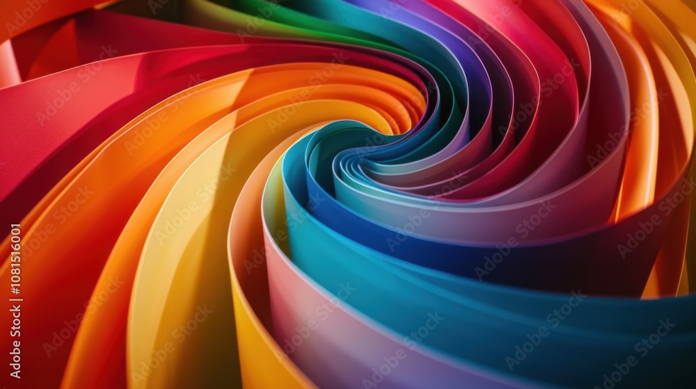 Poster A spectrum of abstract shapes blending into one another, metaphorizing the integration and harmony of diverse perspectives, photography style