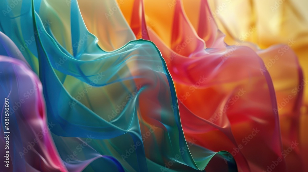 Aufkleber A spectrum of abstract shapes blending into one another, metaphorizing the integration and harmony of diverse perspectives, photography style