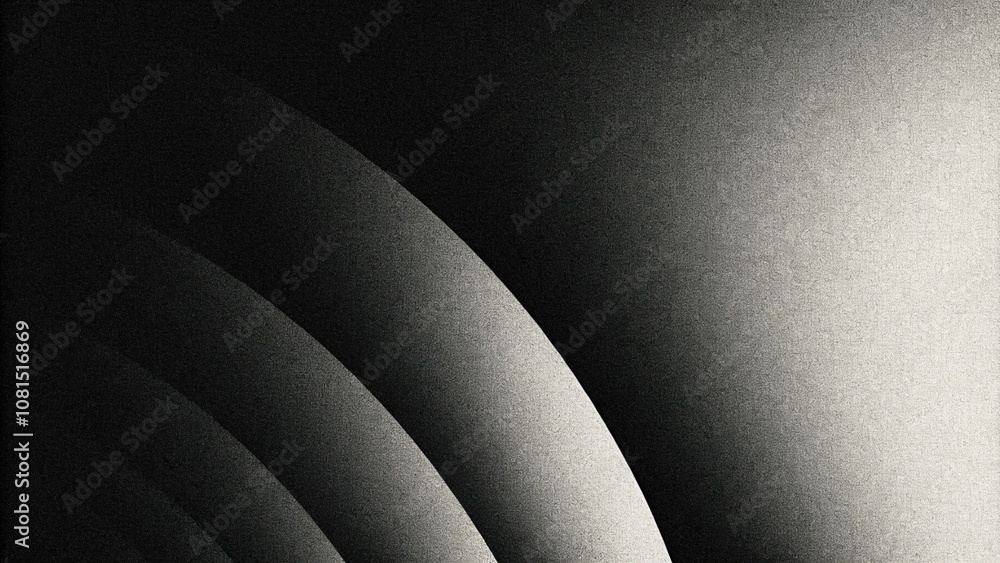 Poster gray white black grain textured minimal dark webpage header banner design glowing light abstract wav