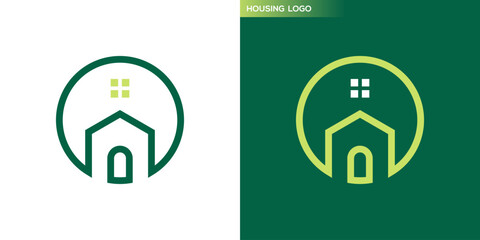 House logo. With simple line style. Icon symbol design template EPS 10.