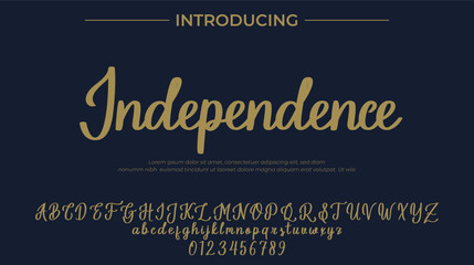 Independence Font Stylish brush painted an uppercase vector letters, alphabet, typeface
