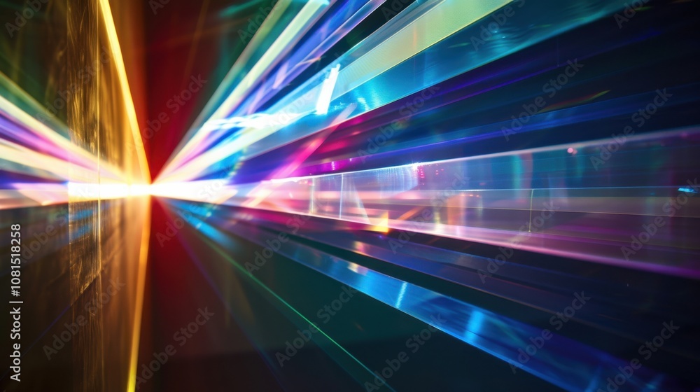 Poster a spectrum of light beams converging into a single beam of white light, signifying the clarity and u