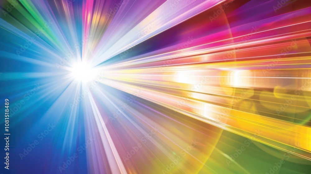 Aufkleber A spectrum of light beams converging into a single beam of white light, Signifying the unity and clarity achieved through diverse viewpoints, photography style
