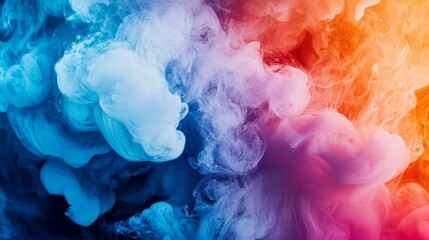 Fototapeta premium Colorful ink swirling in water with vibrant tones