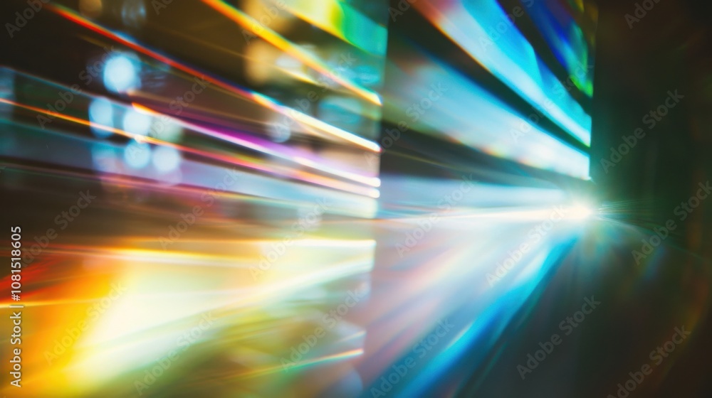 Aufkleber A spectrum of light beams converging into a single ray, Signifying the clarity and unity achieved through diverse perspectives, photography style