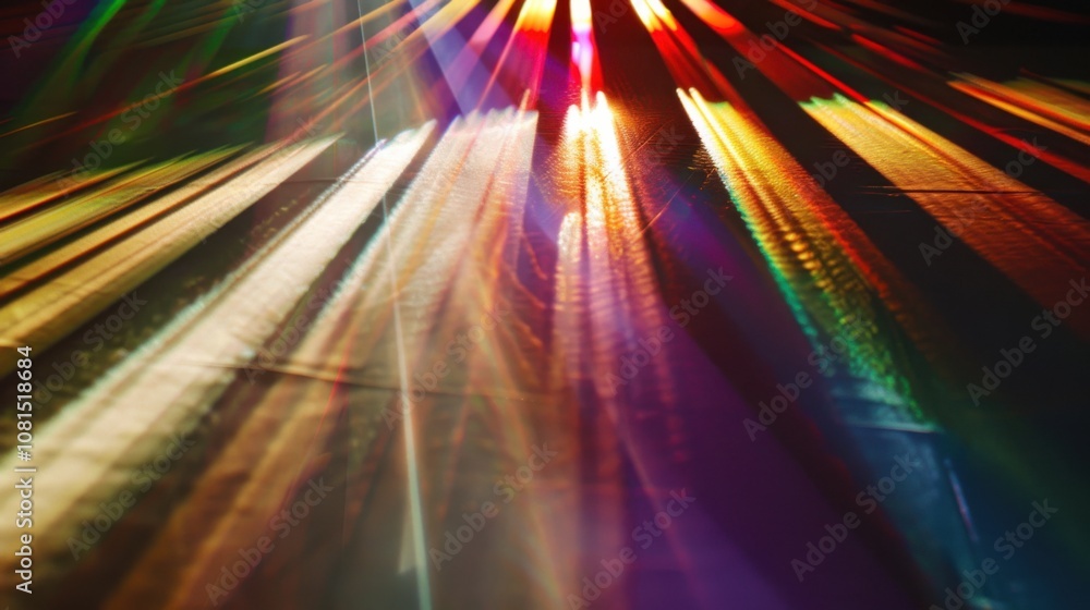 Poster A spectrum of light rays converging into a central point, symbolizing the clarity and unity achieved through diverse perspectives, photography style