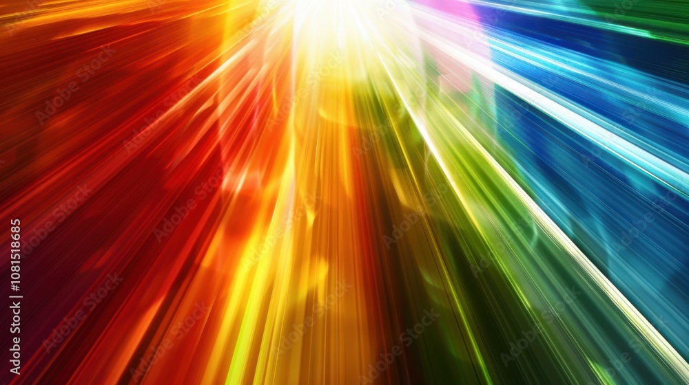 Poster A spectrum of light beams converging into a single ray, Signifying the clarity and unity achieved through diverse perspectives, photography style