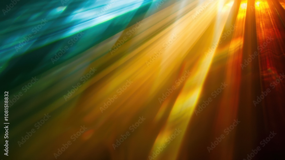 Poster A spectrum of light rays converging into a single beam, Metaphorizing the clarity and unity achieved through diverse perspectives, photography style