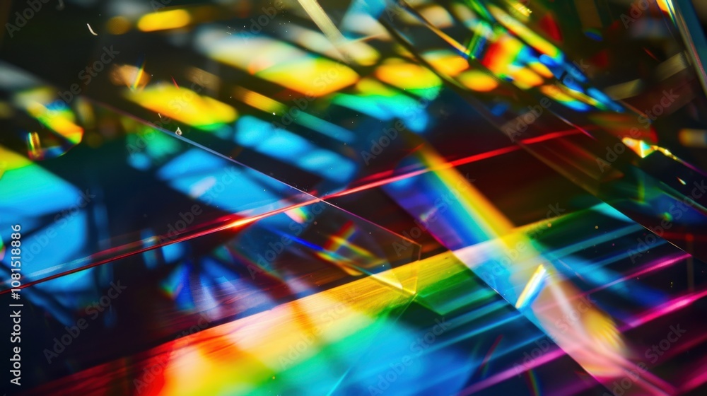 Aufkleber A spectrum of light refracted through a prism, Demonstrating the richness and complexity of diversity in perspectives, photography style