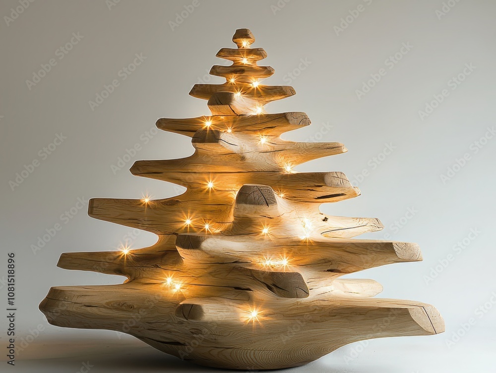 Poster create a stunning christmas tree from wooden planks stacked in a triangular design for a unique holi