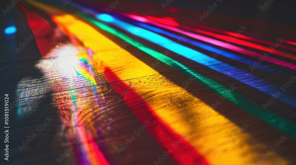 Aufkleber A spectrum of light refracted through a prism, Demonstrating the richness and complexity of diversity in perspectives, photography style