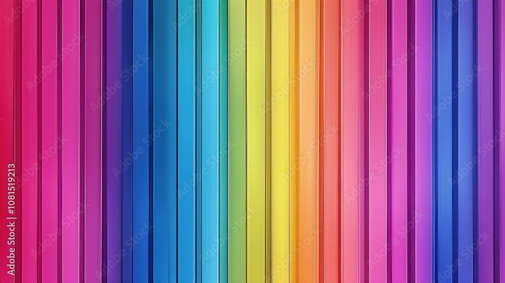 Poster A spectrum of vertical bars in a gradient of colors, representing the range of human experiences and the inclusivity of equitable practices, minimalist style