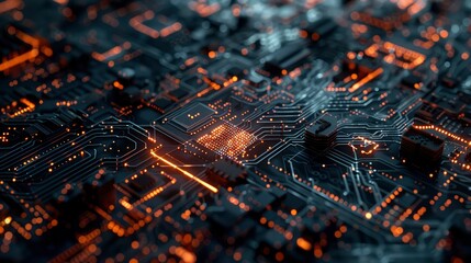 Modern technology, innovation and electronic computer circuit background 