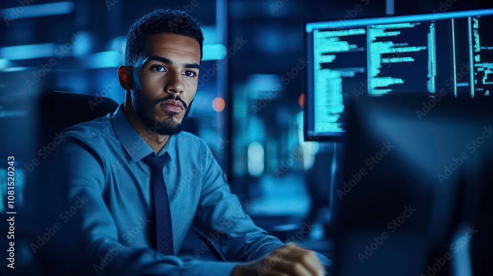 Poster developing a cybersecurity training program for employees of a digital company, designing a comprehe