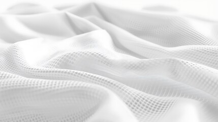 Close-up of textured white fabric in a swirling, rose-like formation