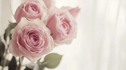 Obraz premium nostalgic rose bouquets bloom across timeless backdrop, vintage charm perfect for romantic occasions, delicate floral wallpaper exudes classic elegance