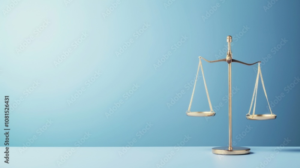 Poster A symbolic image of equity, showing a scale with equal-sized weights balanced perfectly, Representing fairness and equal opportunity