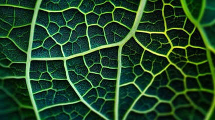 verdant leaf veins form intricate roadmap of life, macro lens reveals hidden world, lush green wallpaper brings nature's artistry to digital realm