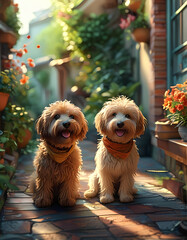 dog in the garden