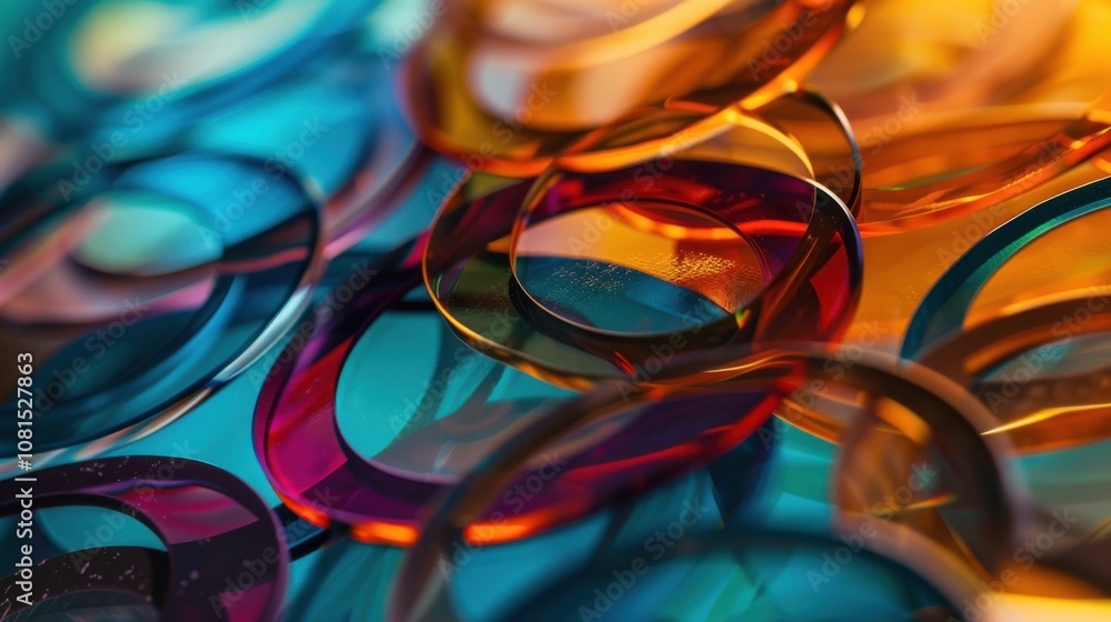 Aufkleber a symphony of interconnected circles in varying opacities and colors, symbolizing the harmonious int