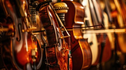 A symphony of different musical instruments blending into a harmonious melody, Signifying the beauty and richness of cultural diversity, photography style