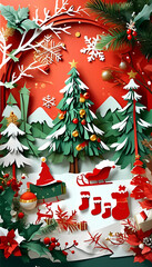 Paper Cuttings Christmas tree