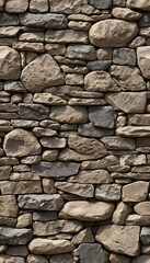 Fototapeta premium Stone Wall Texture with Irregular Shapes and Visible Mortar for an Ancient Rustic Background