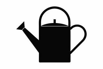 Garden watering can silhouette vector, watering can icon